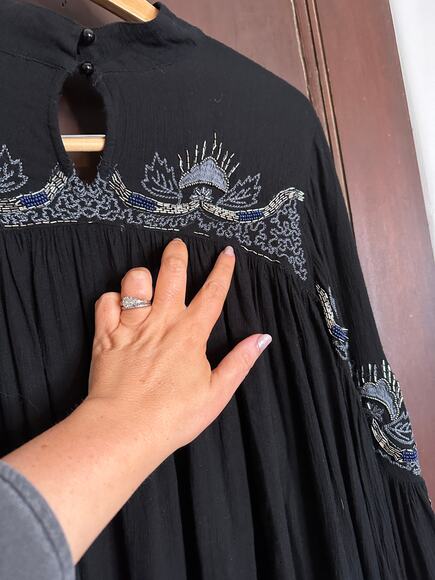 FREE PEOPLE | Sweet Fantasy Beaded Boho Flowy Beaded Top | Size Small - Picture 9 of 10